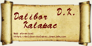Dalibor Kalapać vizit kartica